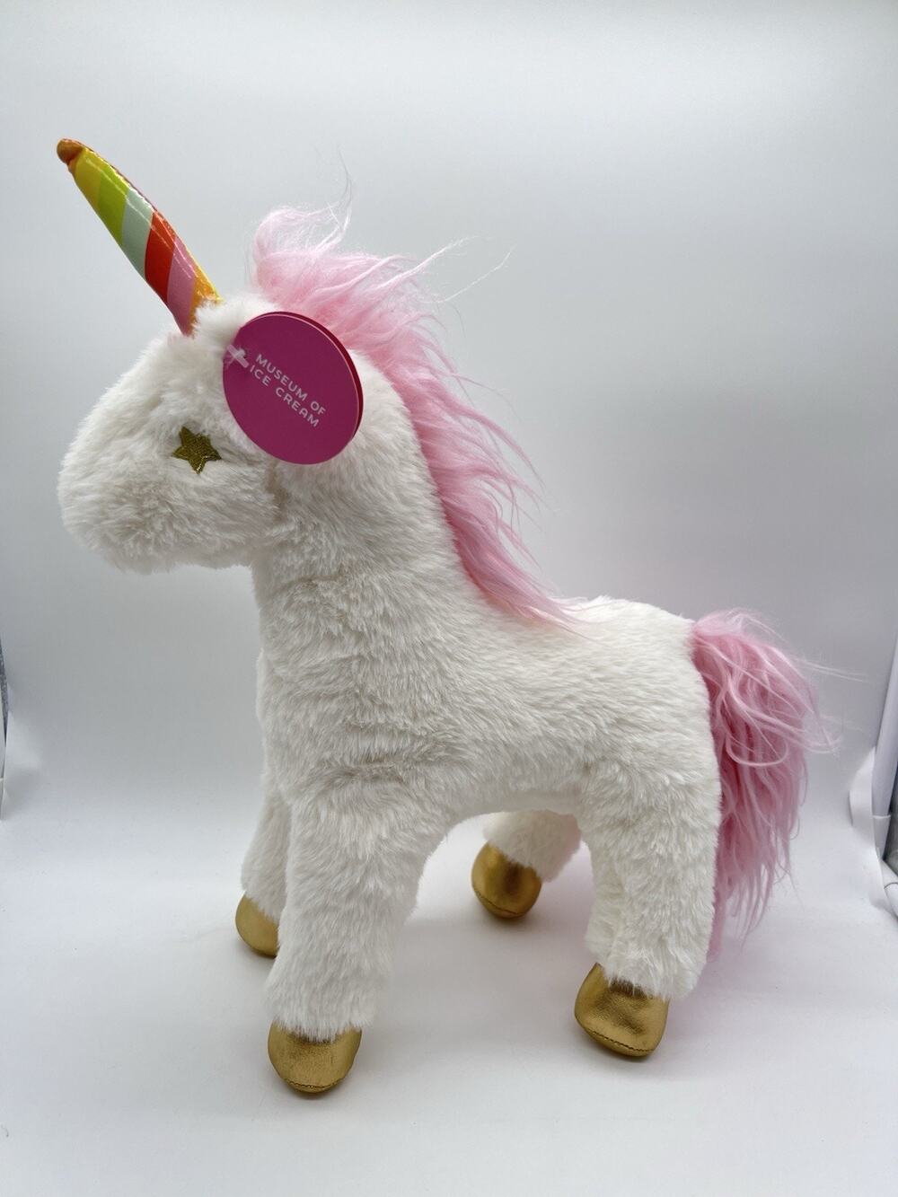 Museum of Ice Cream Unicorn Plush Rainbow Horn Stuffed Toy Rare Souvenir 13.5”